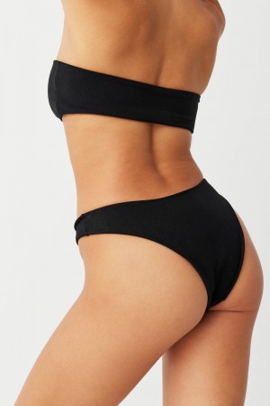 Black Frankies Bikinis Dove Terry Classic Bikini Bottom | 32985-QWAE