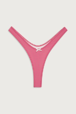 Ladybug Gingham Frankies Bikinis Full Moon Micro Bikini Bottom | 38510-QLTC