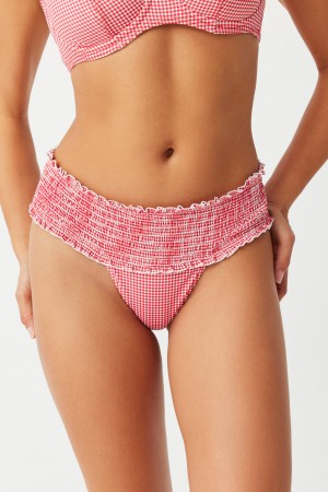 Ladybug Gingham Frankies Bikinis Sofie Micro Bikini Bottom | 87653-PZVI