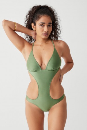 Sea Moss Frankies Bikinis Cruise Monokini One Piece Swimsuit | 21583-CVFI