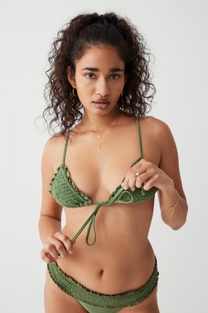 Sea Moss Frankies Bikinis Penny Shine Triangle Bikini Top | 98320-IUTX