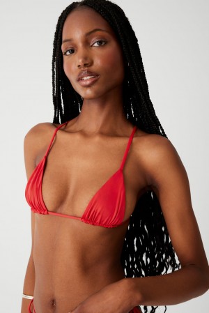 True Red Frankies Bikinis Lumia Triangle Bikini Top | 67983-ORYN