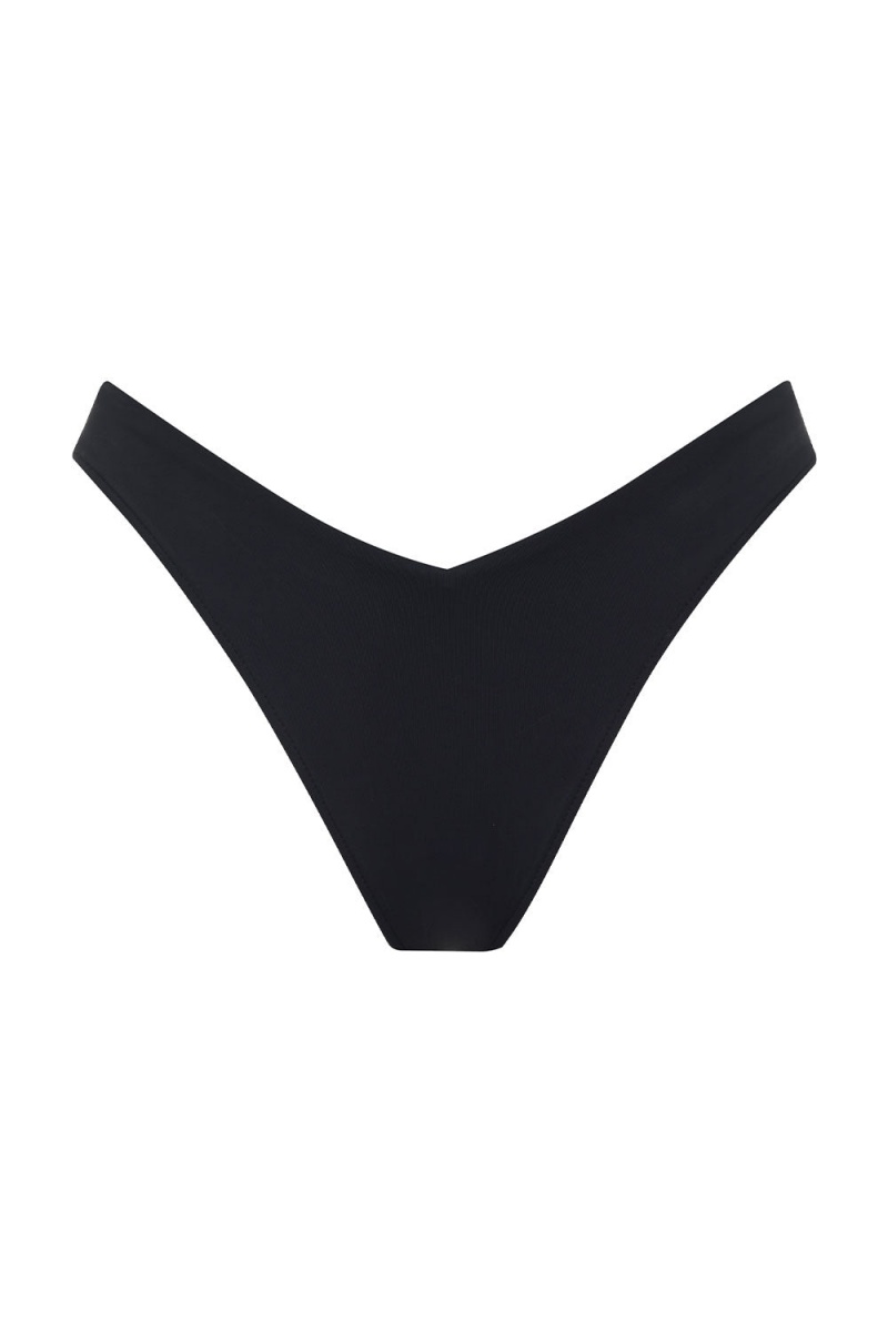 Black Frankies Bikinis Enzo Cheeky Bikini Bottom | 16254-LNUW