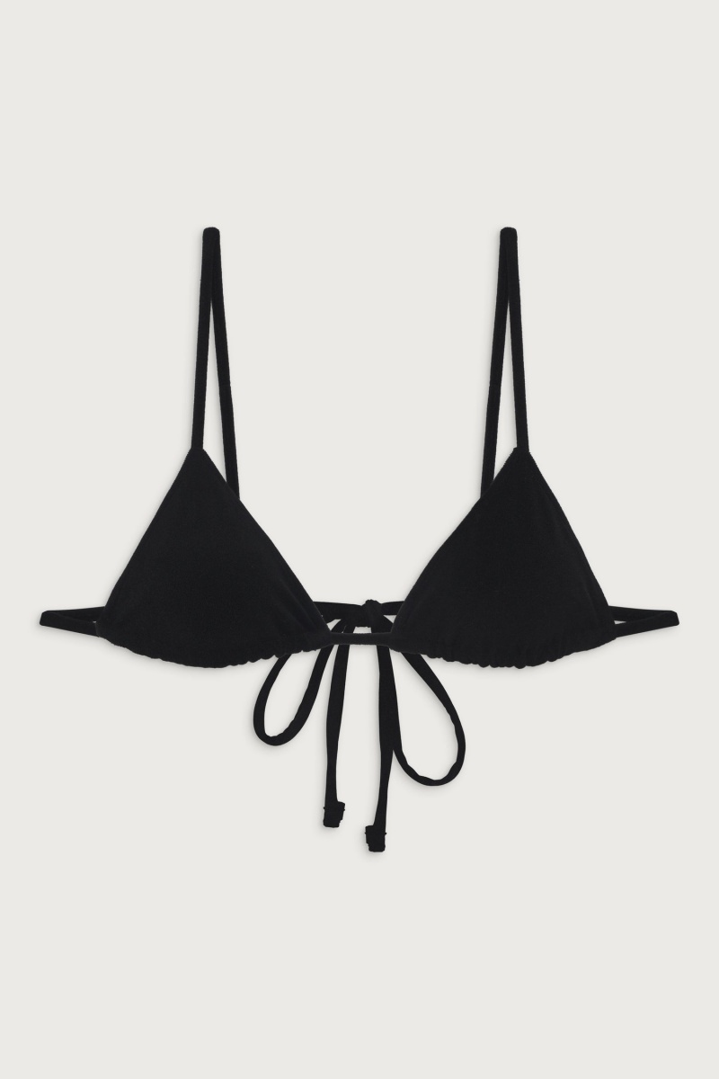 Black Frankies Bikinis Lumia Triangle Bikini Top | 56013-IFUV