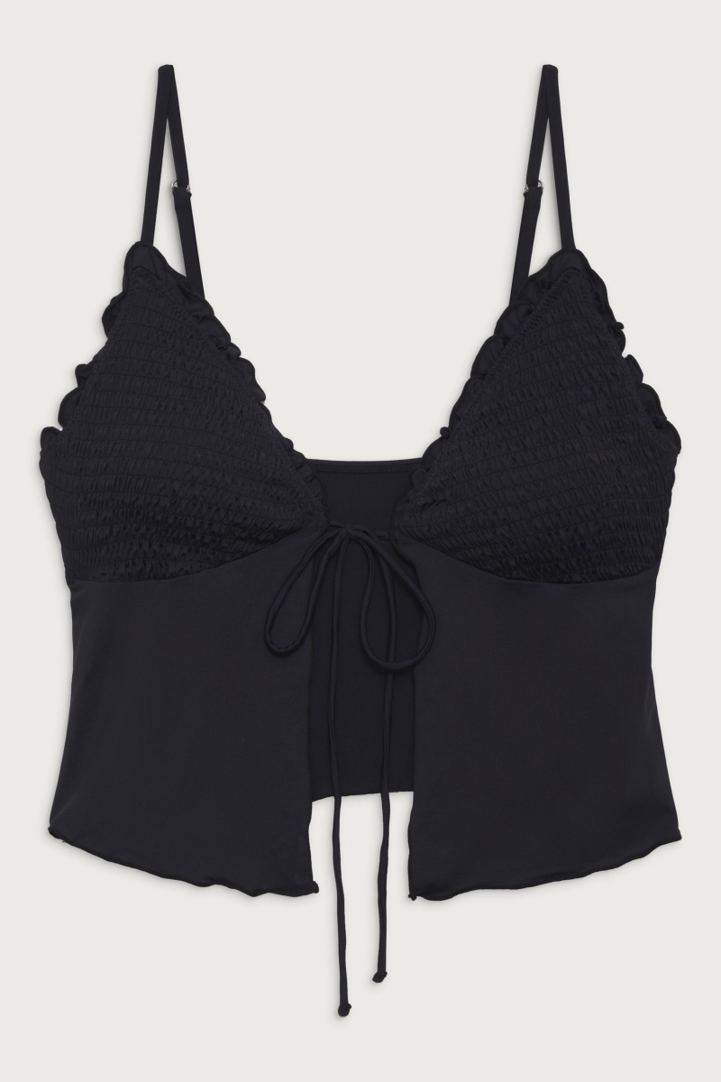 Black Frankies Bikinis Penelope Tankini Bikini Top | 23407-SKZN