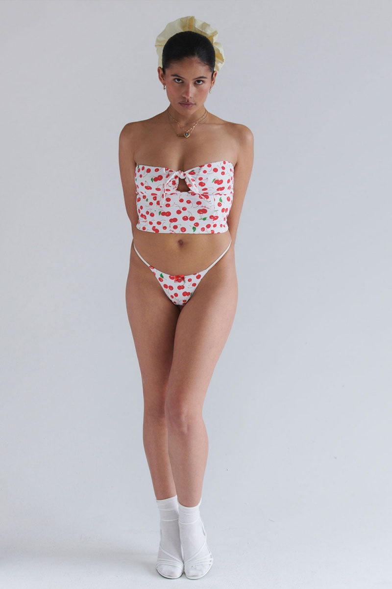 Cherry Bomb Frankies Bikinis x SYDNEY SWEENEY Spice Skimpy Bikini Bottom | 08719-XZEG