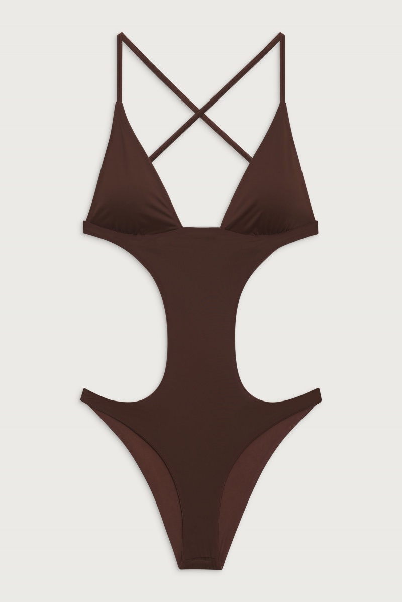 Cinnamon Frankies Bikinis Cruise Monokini One Piece Swimsuit | 08932-FLQY