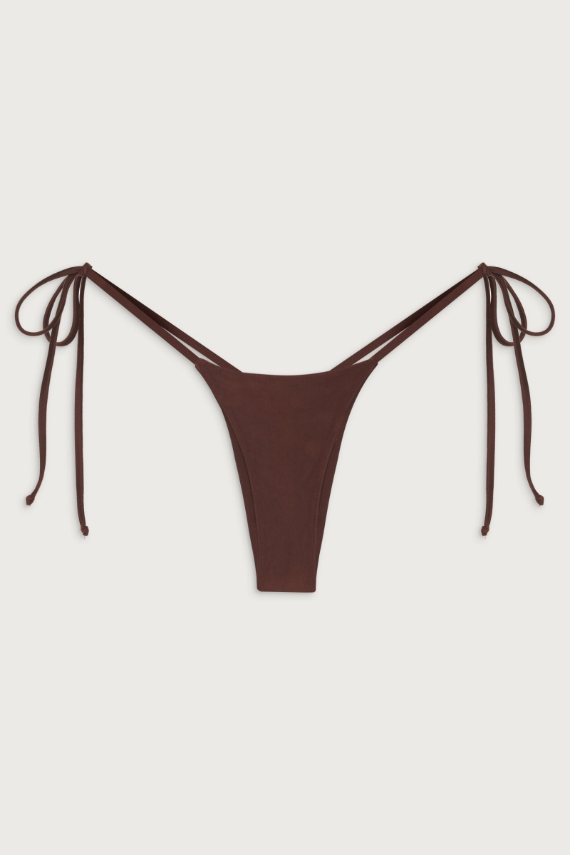 Cinnamon Frankies Bikinis Divine Tie Side Skimpy Bikini Bottom | 30921-BWEZ