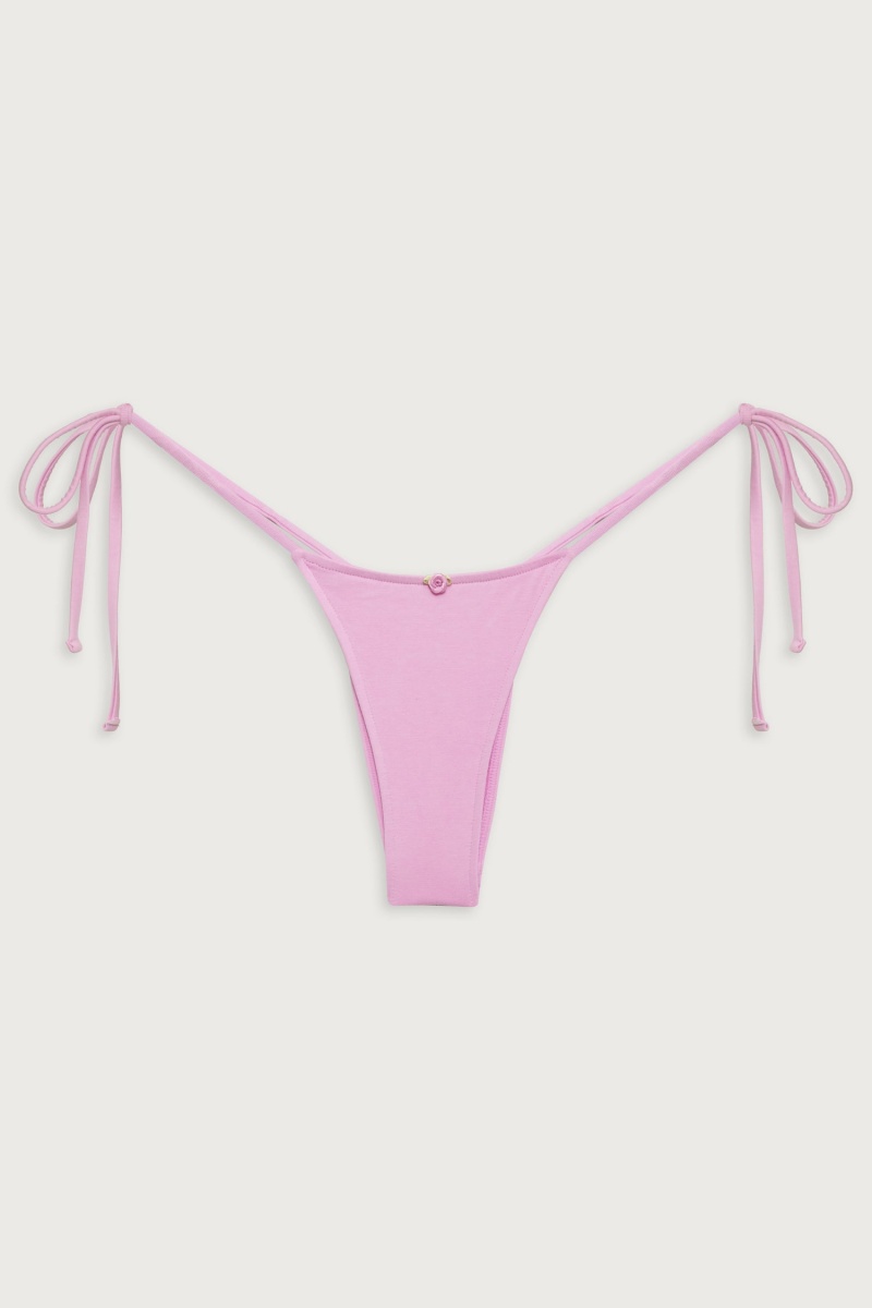 French Rose Frankies Bikinis Divine Tie Side Skimpy Bikini Bottom | 45210-MAFC