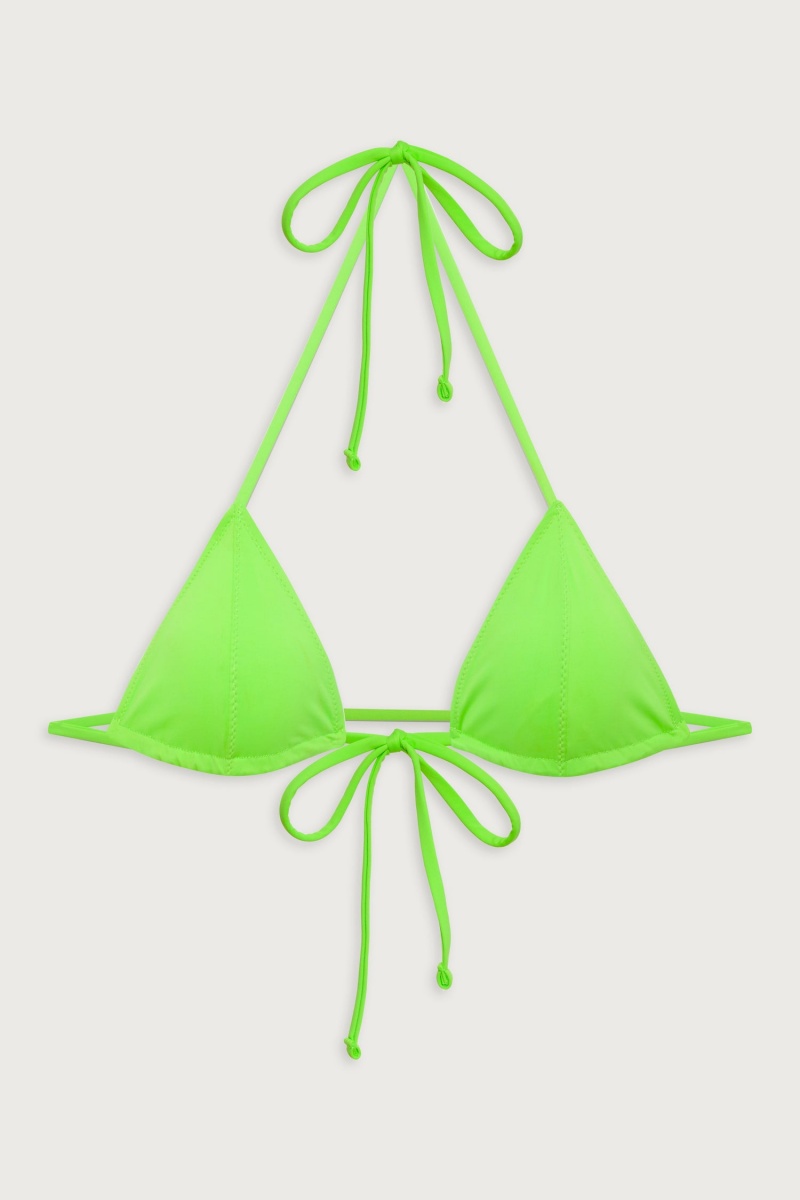 Green Glow Frankies Bikinis Coastal Micro Triangle Bikini Top | 25860-JLBV