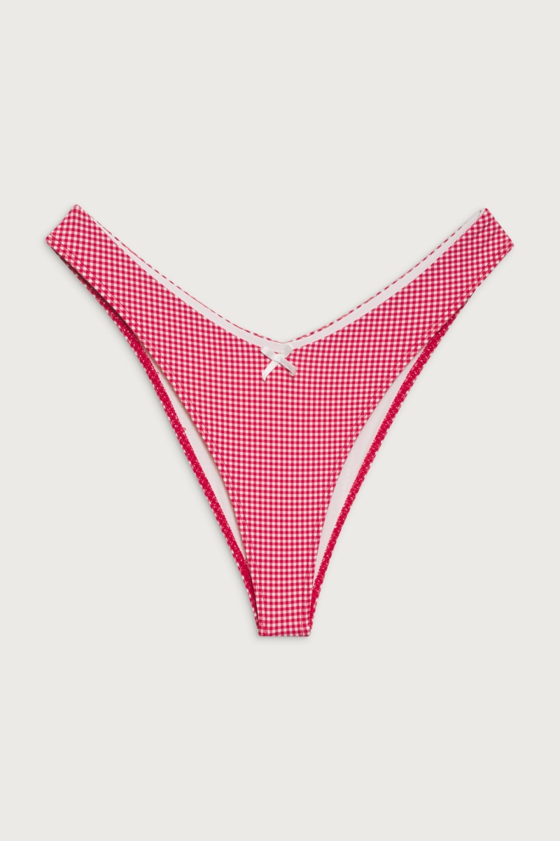 Ladybug Gingham Frankies Bikinis Enzo Cheeky Bikini Bottom | 60834-TWYU