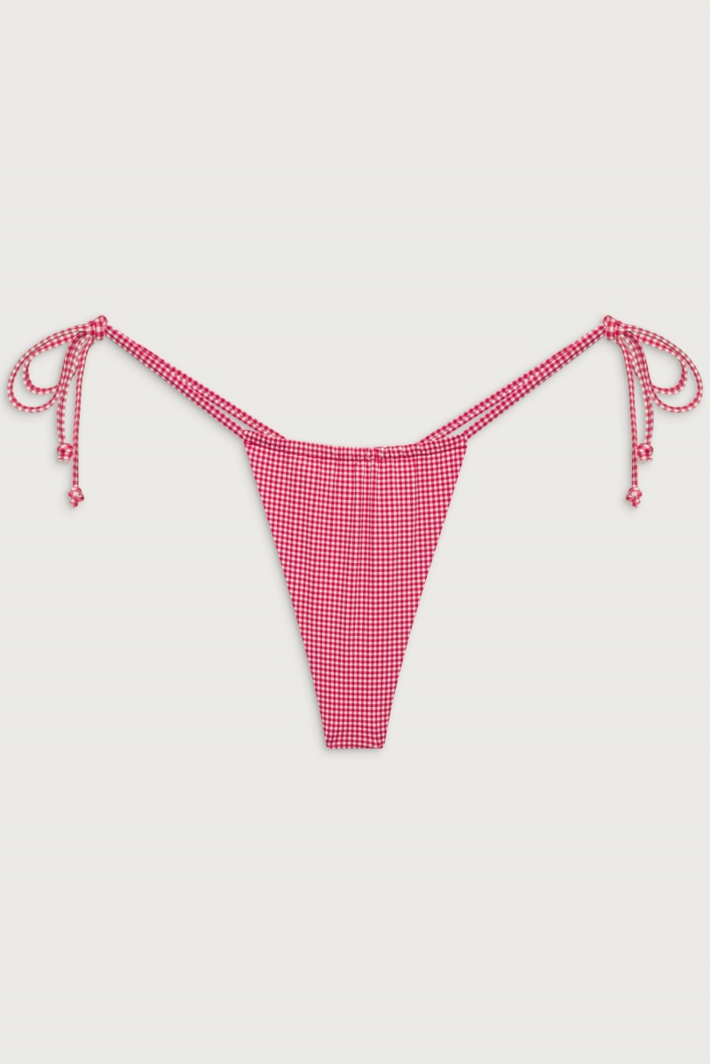 Ladybug Gingham Frankies Bikinis Tia Skimpy Bikini Bottom | 96401-OKYQ