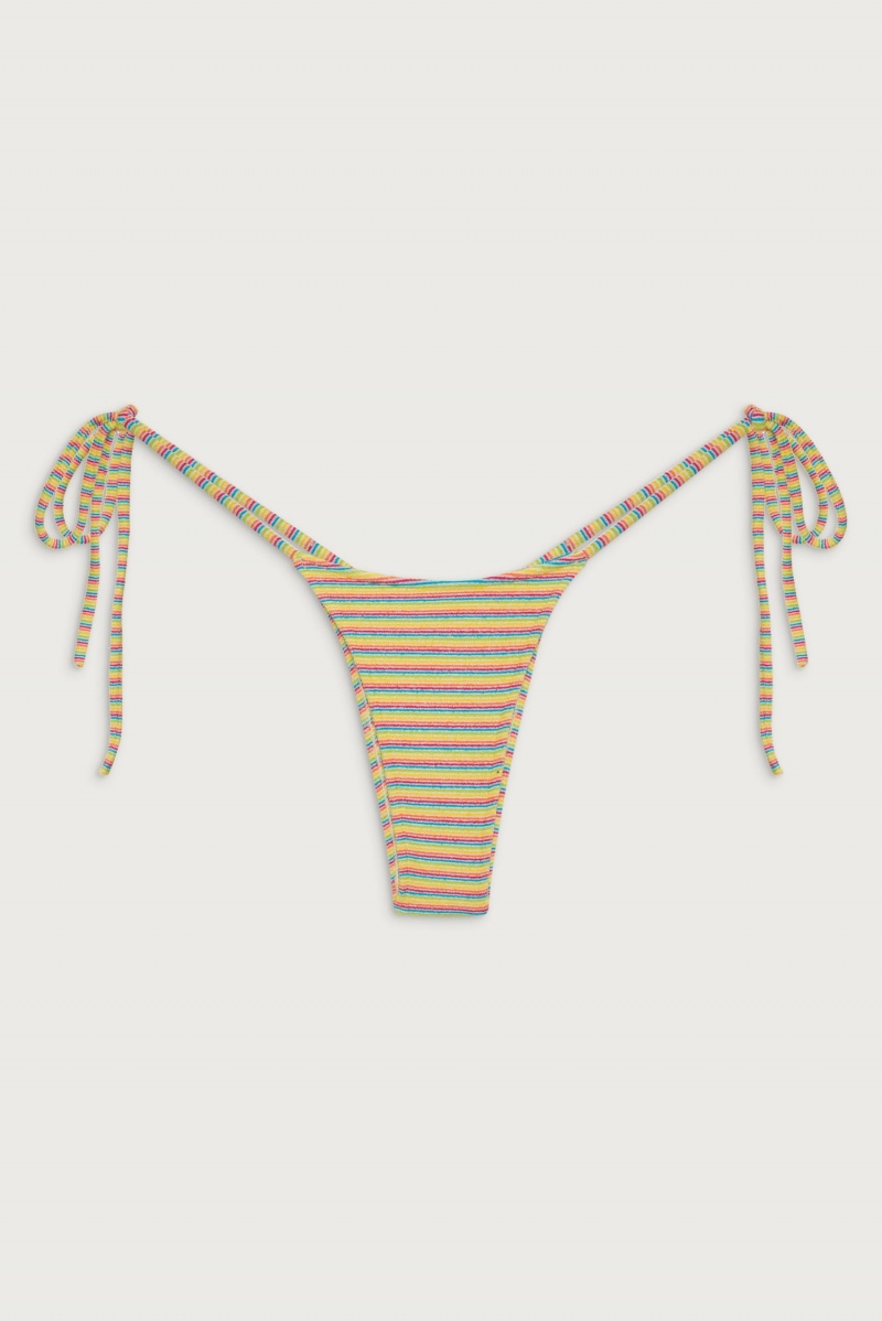 Lovers Stripe Frankies Bikinis Divine Terry Skimpy Bikini Bottom | 36245-NRIB