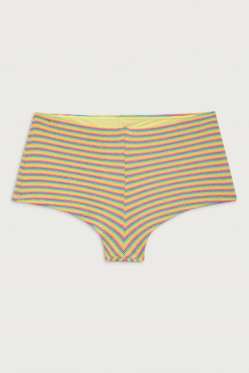 Lovers Stripe Frankies Bikinis Genevieve Terry Boy Short Bikini Bottom | 69247-PQBZ