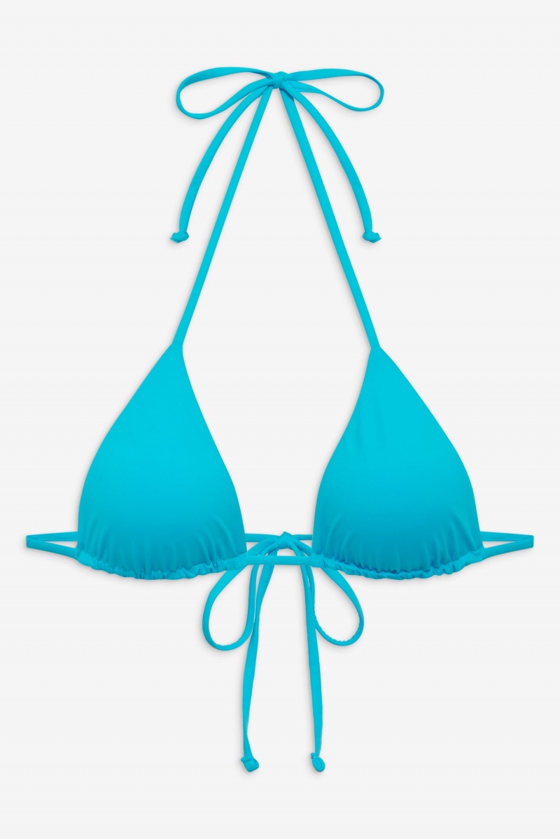 Morning Blue Frankies Bikinis Nick String Triangle Bikini Top | 97125-AHZV