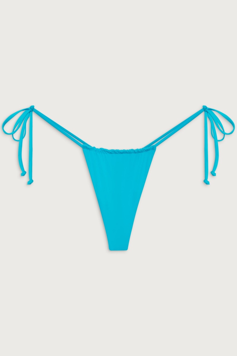 Morning Blue Frankies Bikinis Tia String Bikini Bottom | 79651-GLDZ