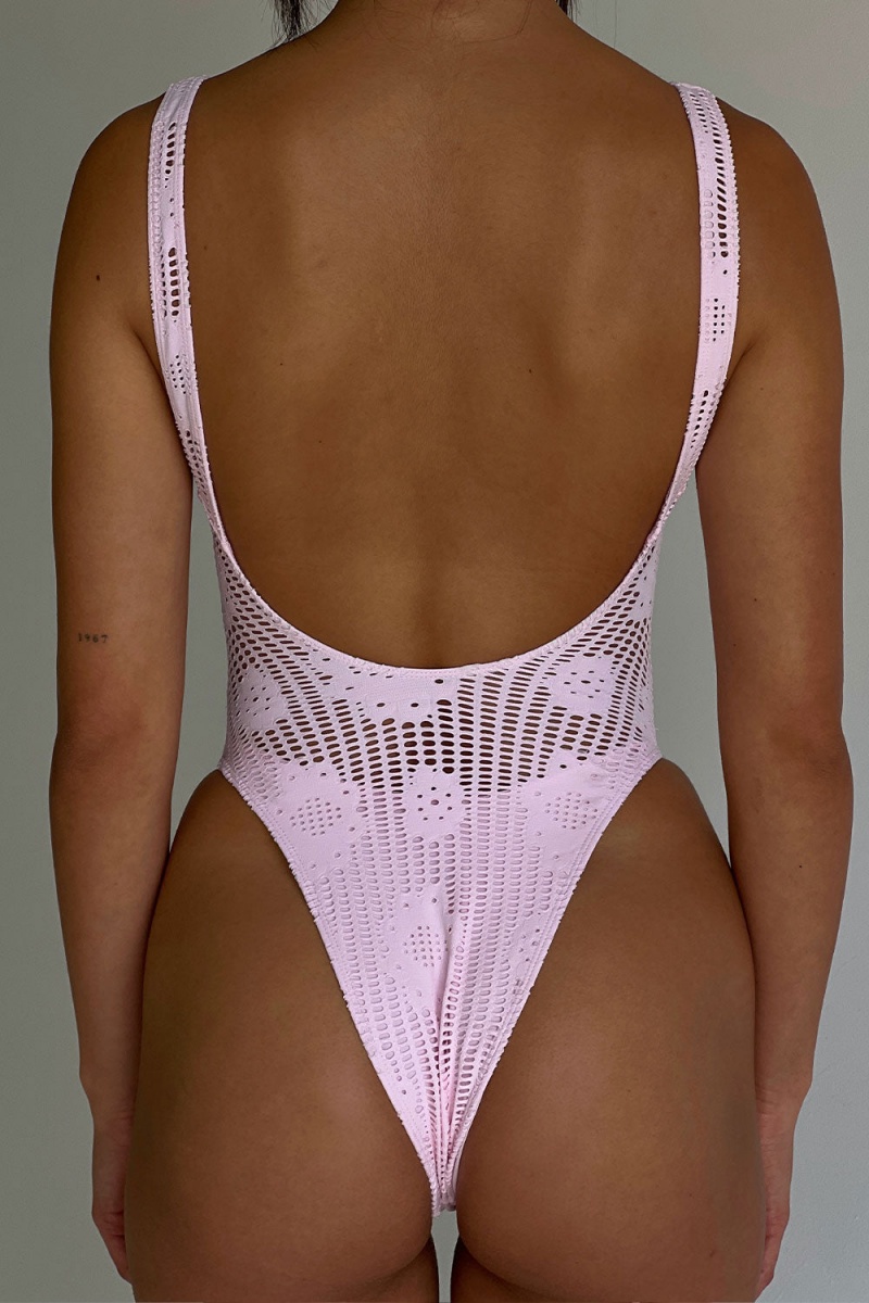 Pink Dream Frankies Bikinis x PAMELA ANDERSON Pamela Cheeky One Piece Swimsuit | 38109-WZHM