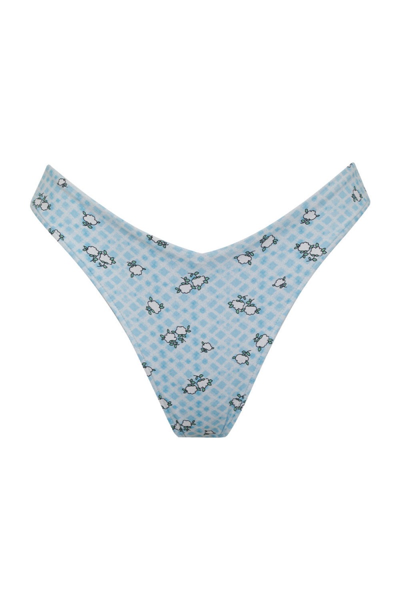 Posie Frankies Bikinis Enzo Gingham Cheeky Bikini Bottom | 37586-DUTY