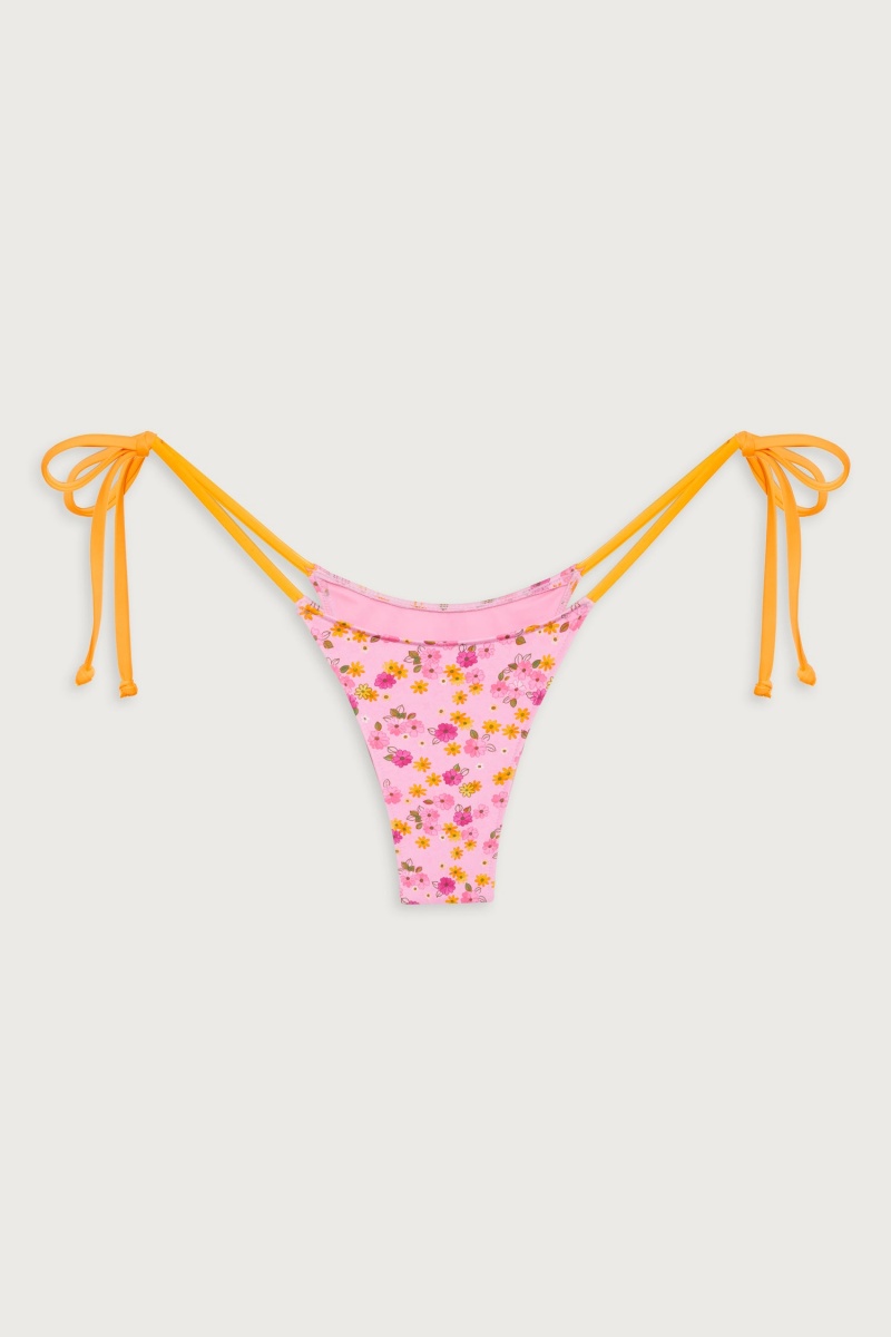 Queen's Bath Frankies Bikinis Divine Floral Skimpy Bikini Bottom | 92758-HEQY