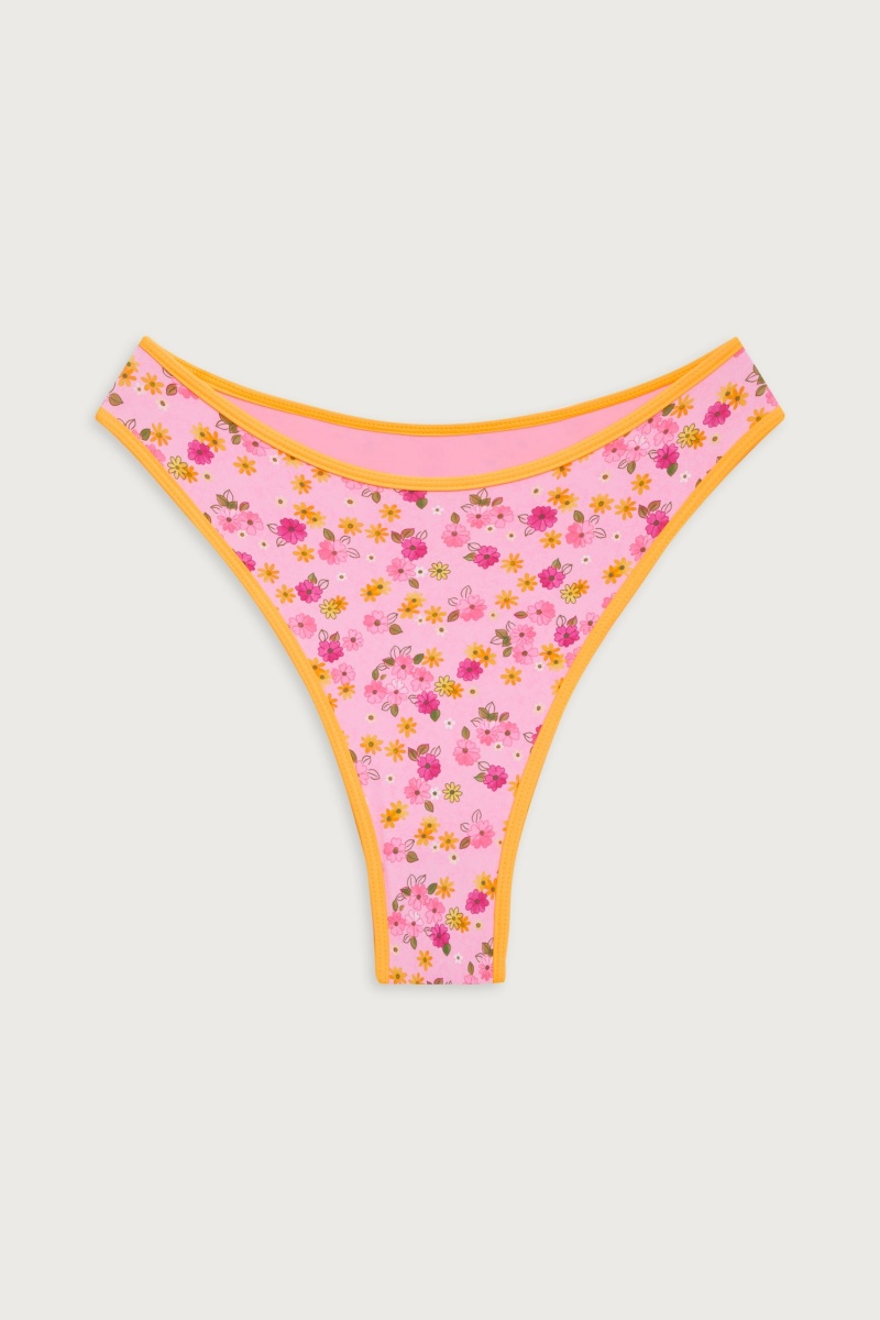 Queen's Bath Frankies Bikinis Laura High Waist Cheeky Bikini Bottom | 21340-RSTC