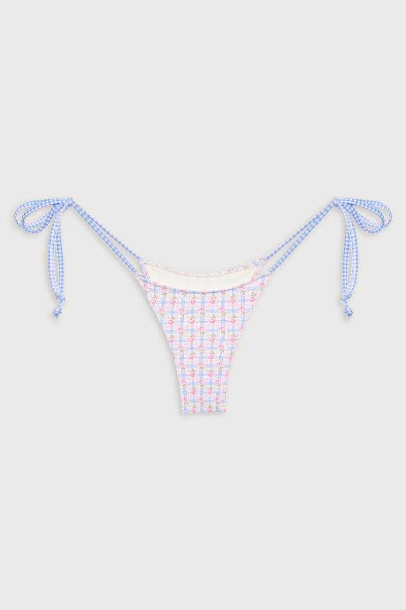 Rose Picnic Frankies Bikinis Divine Plaid Skimpy Bikini Bottom | 91024-DNLU