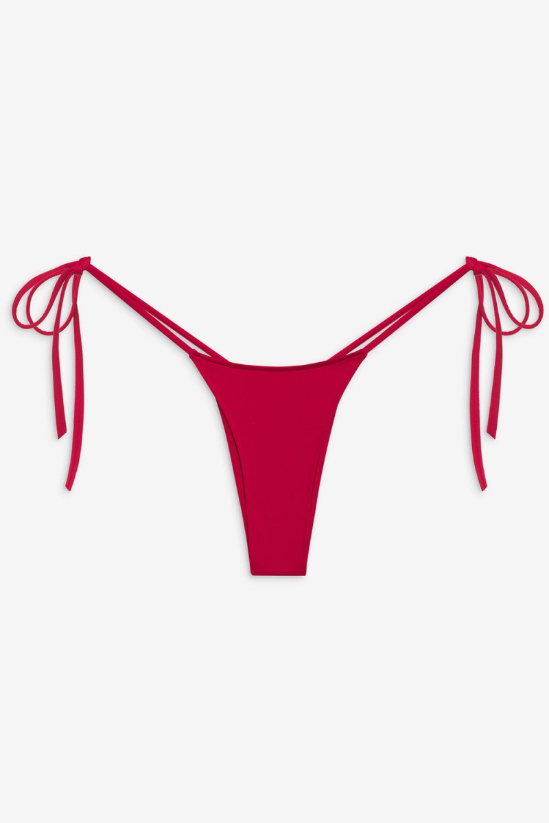 True Red Frankies Bikinis Divine Skimpy Bikini Bottom | 95341-UNDO