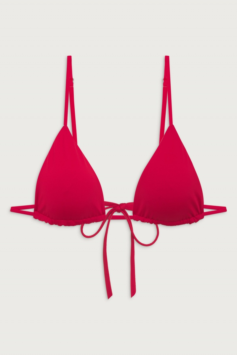 True Red Frankies Bikinis Lumia Triangle Bikini Top | 67983-ORYN