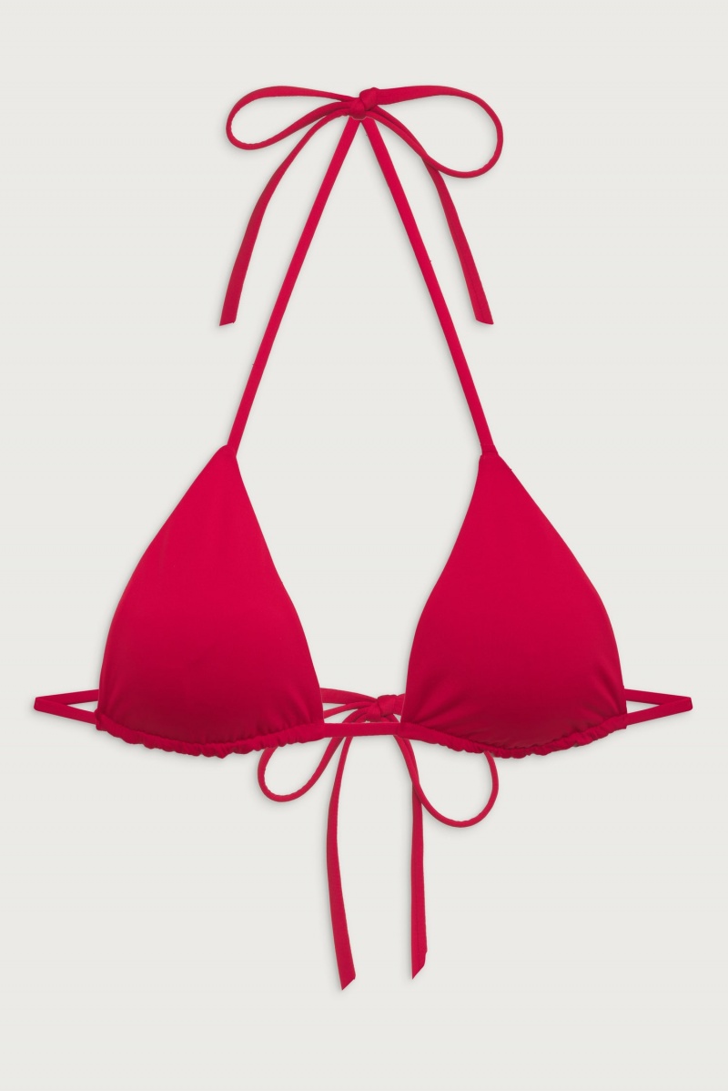 True Red Frankies Bikinis Nick String Triangle Bikini Top | 90837-UOAE