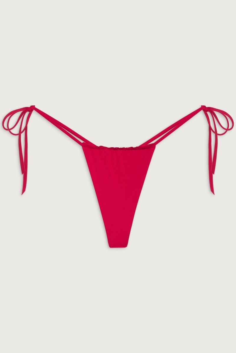 True Red Frankies Bikinis Tia String Bikini Bottom | 58236-JWCM